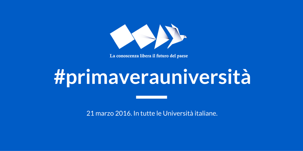 #primaverauniversità #primaverauniversità